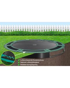 Flat to the ground Trampolin Capital play 305 Grün