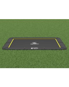 Flat to the ground Trampolin Rechteck Magic Circle Pro Schwarz 214x305 cm