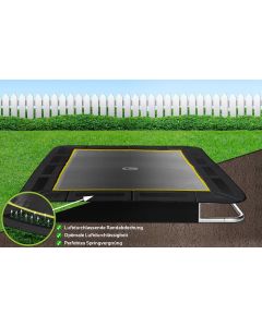 Flat to the ground Trampolin Rechteck Capital Play 335 x 244 Schwarz